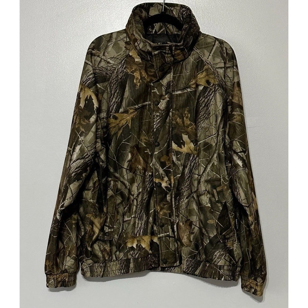 Remington Realtree Camo Hunting Jacket Mens 2XL Zip Hardwood Camo Hidden Hood